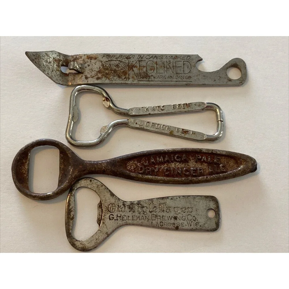 Vintage Bottle Opener Lot Advertise Jamaica Pale Kato Heileman Pabst Church Key